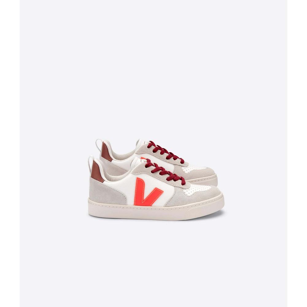 Kids\' Veja V-10 BONTON Sneakers White/Orange | ZA 838UZG